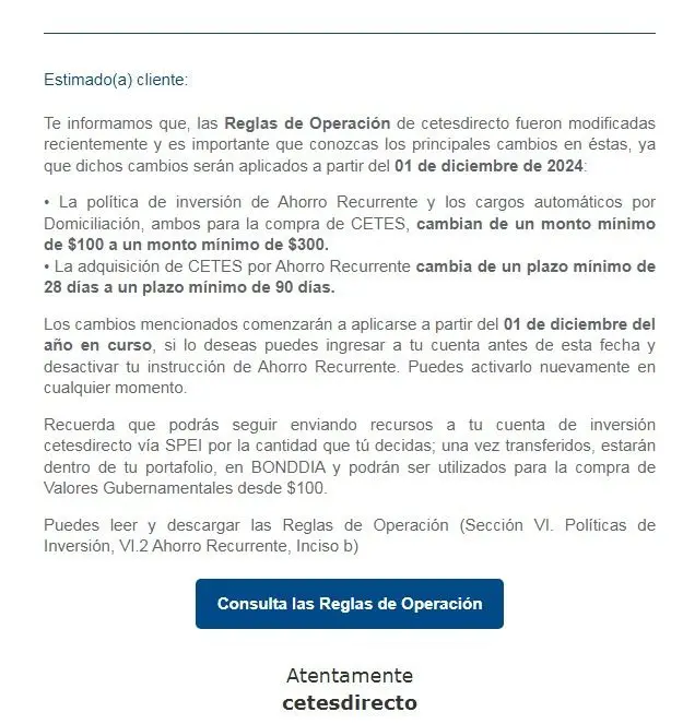Cetesdirecto aumenta límite para ahorro recurrente