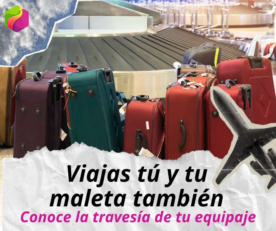 Viaje de tu maleta en el aeropuerto